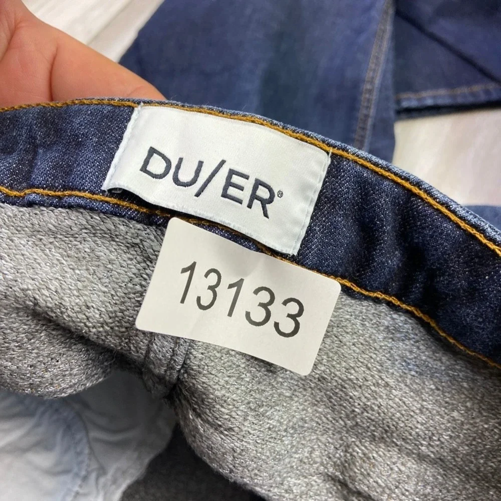 DU/ER Duer Jeans Womens  34x32 Blue Fireside Denim Mid Rise Slim Straight - Picture 13 of 16
